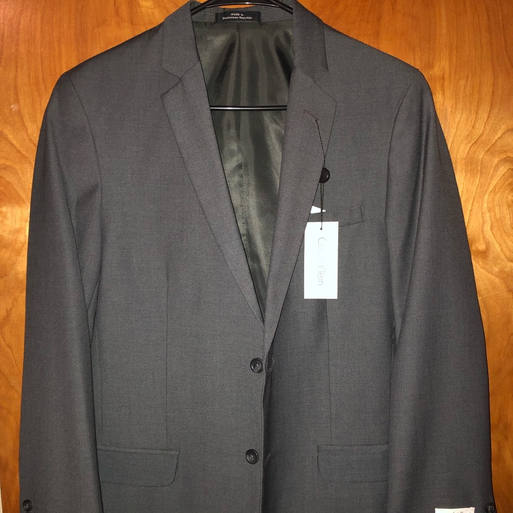 Calvin Klein boys’ fine line twill suit jacket